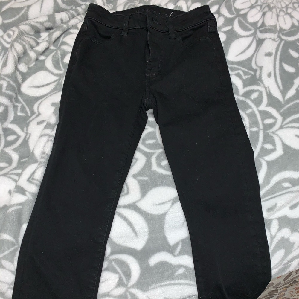 AE Black High Waited Jeans (short)